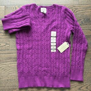 St. John's Bay Vivid Purple V-Neck Sweater